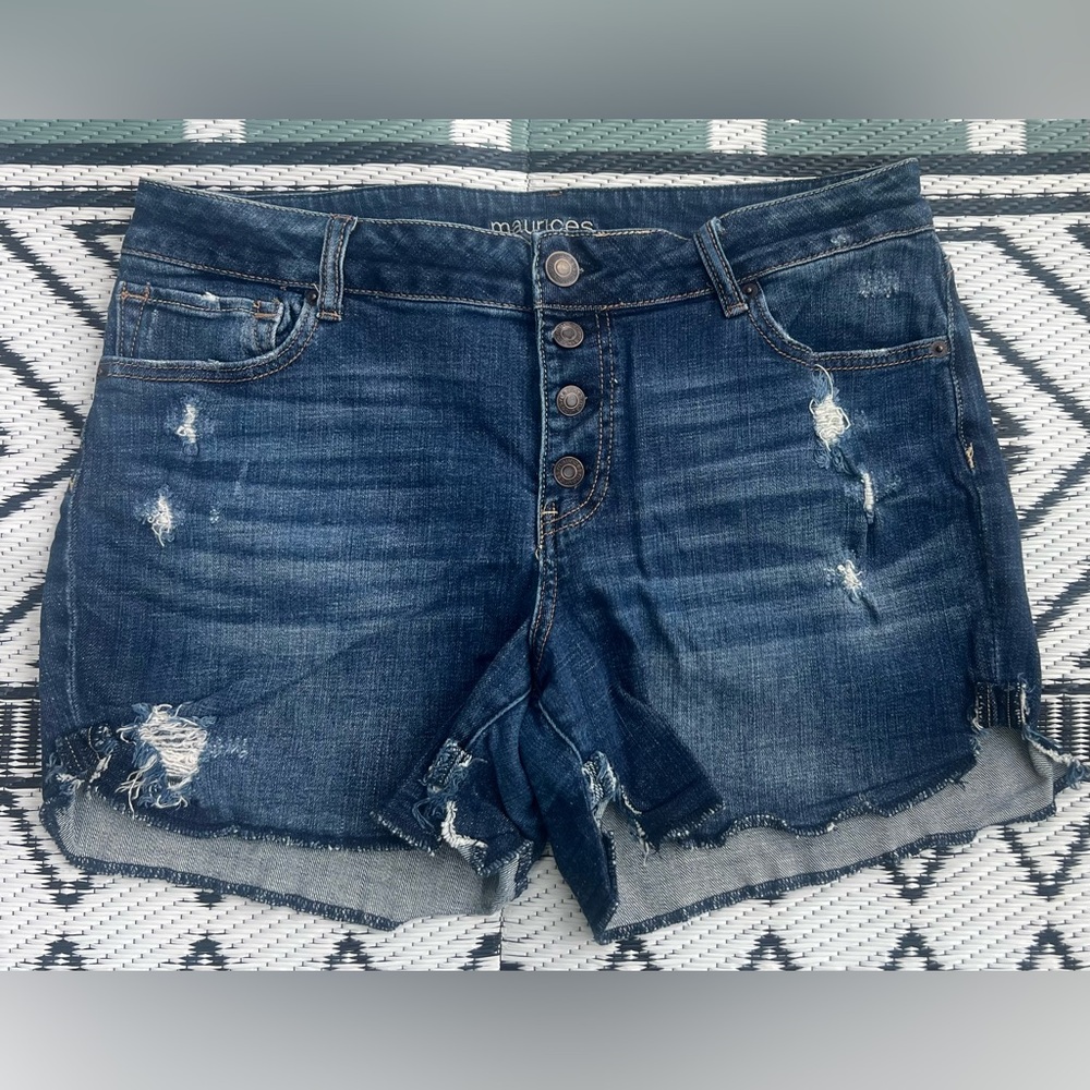 Maurices Women's Blue Denim Shorts